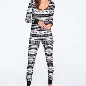 Victoria's secret pink hooded onsie Pajamas